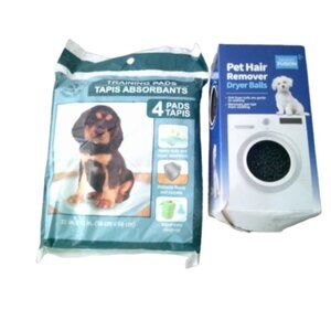 Lot of 2: Dog Training Pads, 4 Pack + Pet Hair Remover Dryer Balls (2) New IP